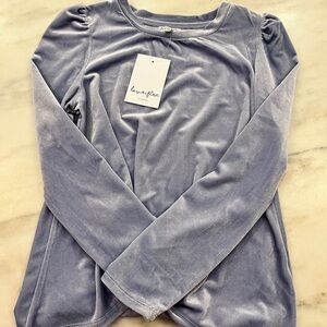 love, Fire Women's Lavender Velvet Long Sleeve Top